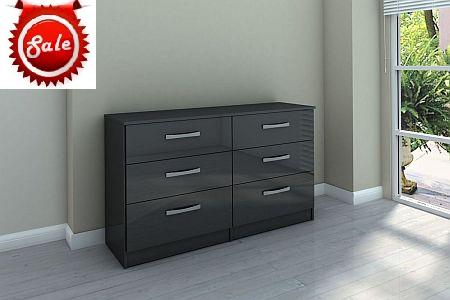 Lynx 6 Drawer Chest Black